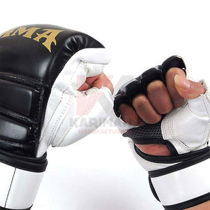 Guantes de MMA de Cuero PU con Dedos Descubiertos, Guantes de Protección de Alto Impacto para Entrenamiento de Artes Marciales Mixtas - Product Image 3