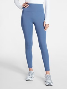 Women's <b>High</b> <b>Waist</b> Solid Color Sporty <b>Leggings</b> With Pockets Full Length Stretch Breathable Knitted Yoga Pants - Product Image 6