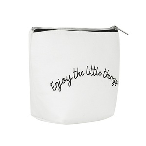 Trousse de maquillage en toile de lin naturel écologique Trousse de maquillage de voyage en coton calicot à la mode Trousse à cosmétiques recyclée à fermeture éclair - Product Image 2