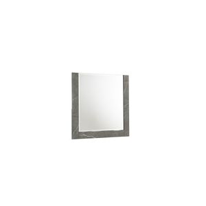 Elara Elegant Gray <b>Large</b> Wall Mirror with High Gloss <b>Marble</b> Lacquer Frame Two Tone Reflective Surface Includes Bracket - Product Image 1