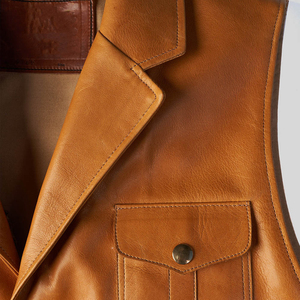 Best Style Genuine <b>Leather</b> Vests <b>Men</b> High Quality Waterproof Breathable Motorcycle Biker Outerwear Custom Logo Smart Autumn - Product Image 4