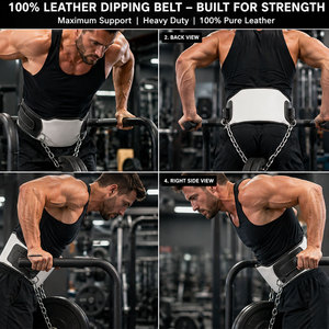 Heavy Duty Steel <b>Chain</b> Leather Dipping <b>Belt</b> With Customized Color Enhance Durability High Performance Workout Wear Gym <b>Belt</b> - Product Image 6