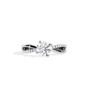 14k Gold plated Diamond Engagement Ring Round Brilliant Cut Prong Setting Women's floral Style Fine Jewelry - Product Image 3