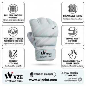 Gants de Sparring MMA Professionnels Wize International en Gros, Fermeture à Lacets pour Poignet, Adulte, Personnalisables, Marron Vintage - Product Image 6