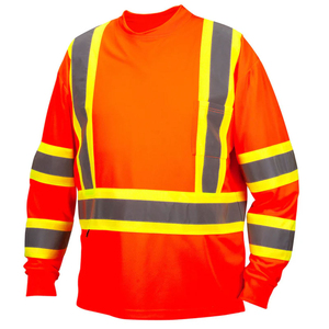 Chemises de sécurité réfléchissantes fabriquées directement en usine OEM, vêtements de travail de construction, t-shirts réfléchissants à manches longues - Product Image 1