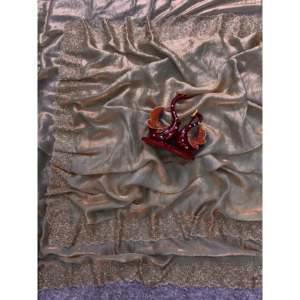 Sari de Diseñador con Impresionante Trabajo de Diamantes Jarkhan, Elegante Vestido de Trabajo - Product Image 3