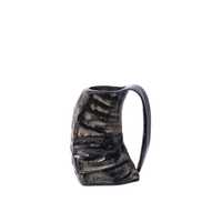 Mug en corne de buffle fait main, forme naturelle, poli, durable, sans danger pour les aliments, objet de collection artistique, décoration rustique pour la maison, cadeau de mariage, moderne, Uttar