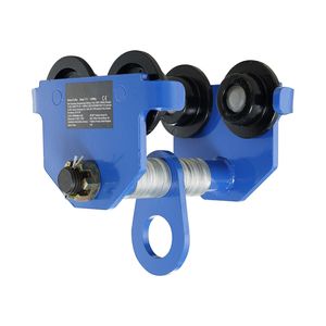 Carrello Manuale con Capacità di Carico di 2200 Libbre/1 Tonnellata, a Quattro Ruote, con Barra di Spinta Regolabile, Larghezza Flangia a I da 2,5 a 7 Pollici - Product Image 1