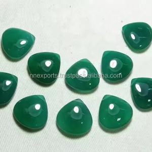 Cabujones en forma de corazón de ónix verde Natural de 8mm, piedras preciosas sueltas semipreciosas personalizadas, joyería a granel, precio de fábrica al por mayor - Product Image 3