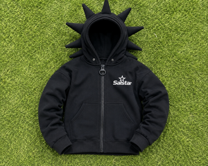 Premium Black Spiked Hoodie <b>Jacket</b> Gothic <b>Punk</b> Zip Up Hoodie Custom 3D Spike Hood Sweatshirt for Men & Women - Product Image 6