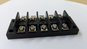 Premium 5 Way Terminal <b>Block</b> PCB <b>Mount</b> Clamp Connector 20A 110V Nylon Housing Electrical Wiring Component Black - Product Image 5