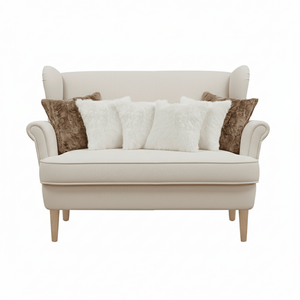 SOGA 6-Piece Decorative <b>Pillow</b> Set 45cm Pure White Textured and 2 Luxe Brown Fur Plush <b>Pillow</b> Covers for <b>Sofa</b> Bedroom - Product Image 1