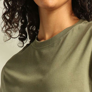 Camiseta Básica Holgada para Mujer, Manga Corta, Cuello Redondo, Mezcla de Algodón Ligero, Informal, para Uso Diario - Product Image 2