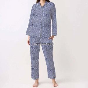 Conjunto de Pijama de Algodón 100% para Mujer, Ropa de Dormir Suave para el Hogar, Conjunto de Pijama de Primavera/Verano con Estampado Floral/Personajes/Letras/Estampado/Vacaciones/Árbol PJ112 - Product Image 5