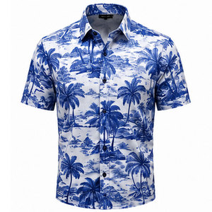 Men's Smart Casual Breathable 100% Cotton <b>Short</b> <b>Sleeve</b> <b>Shirt</b> with Premium Stitching for Summer Fashion - Product Image 1