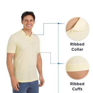 เสื้อโปโลผู้ชายสีครีม แขนสั้น สไตล์ลำลอง ผ้าระบายอากาศ รับทำโลโก้ตามสั่ง OEM ODM - Product Image 5