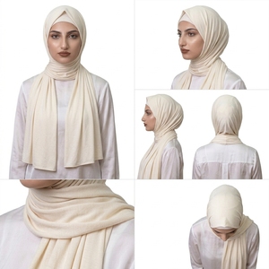 Fournisseur en gros de hijabs islamiques en jersey pour femmes, écharpes maxi légères - Product Image 2