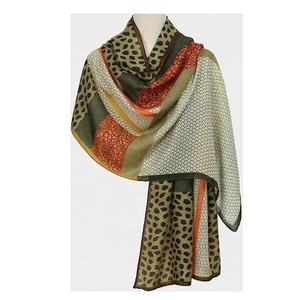 Women's Long <b>Silk</b> <b>Scarf</b> Leopard Print Multi-Functional Elegant Fashion Accessory All Seasons - Product Image 1