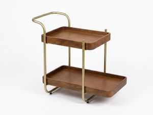 Premium Mango Wood and Iron Organizer Rack <b>Storage</b> <b>Shelf</b> for Kitchen Spice Office <b>Bedroom</b> Home Decor Handcrafted in India - Product Image 1