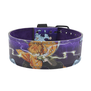 Adjustable Purple Weight Lifting Belt With Anime Design Artificial Leather <b>Waist</b> Support For Strength Training Unisex Buckle - Product Image 4