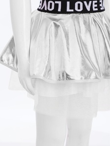 Conjunto de Disfraz de Baile Hip-Hop y Jazz para Niñas, con Chaleco y Falda Tutú Metálica, para Actuaciones, Fiestas, Baile Callejero y Animación - Product Image 5