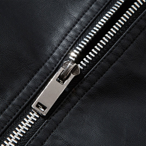 Hot Sale High Quality Casual Fashion Men's PU Leather <b>Jacket</b> for Biker Custom <b>Slim</b> <b>Fit</b> <b>Jackets</b> Solid Black Autumn Men's <b>Jackets</b> - Product Image 6