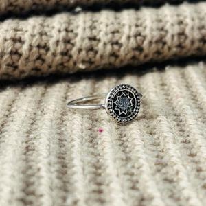 Boho Starburst Brass <b>Ring</b> Oxidized Silver Plated Celestial <b>Statement</b> Wholesale <b>Ring</b> For Women - Product Image 1