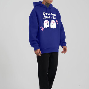Sweat à capuche décontracté surdimensionné pour homme avec logo personnalisé, en molleton uni, broderie en coton, tricoté, séchage rapide, doublé, vierge - Product Image 3