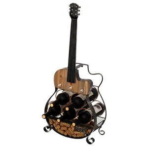 Soporte para Botellas de Vino, Marco Metálico, Cuerpo de Madera, Diseño Moderno, Impermeable, Capacidad de 5L, Patrón de Frutas, para Fiestas, Decoración del Hogar, Bar, Duradero - Product Image 2