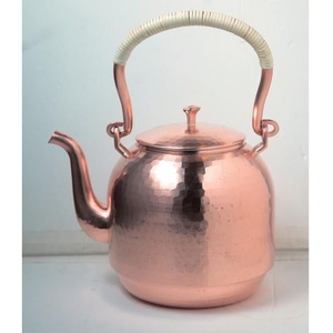 High Quality Copper <b>Tea</b> <b>Kettle</b> Matte Finish with Handle Traditional Handmade Design for Kitchen Heating Water and Serving Use - Product Image 3