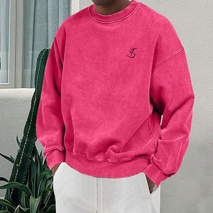 Outdoor Use New Design Men Acid Wash Sweatshirt Wholesale Fashion Wear Men Basics Acid Wash Sweatshirt - Product Image 3