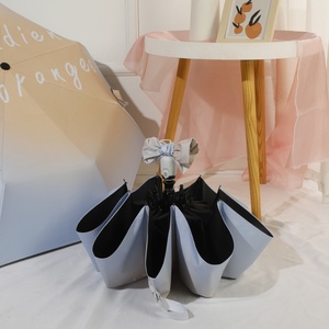 Women's Ins Style Dual-Use Sun and Rain <b>Umbrella</b> Gradient Color with UV Protection Black Coating Fully <b>Automatic</b> - Product Image 3