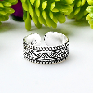 925 Sterling <b>Silver</b> Vintage Toe Leaf Design <b>Adjustable</b> Handmade Wedding <b>Ring</b> for Women - Product Image 1