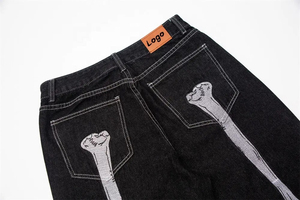 Jeans de mujer de cintura alta, corte recto ajustado, transpirables, de color liso, con dobladillo con abertura, lavado claro, de mezclilla, casuales, de largo completo, con botones, efecto stonewashed - Product Image 6