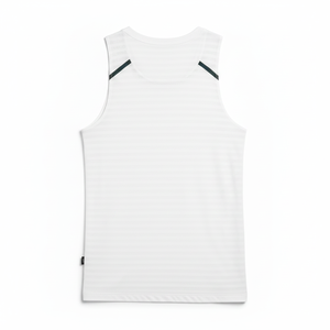 Débardeur côtelé blanc 100 % personnalisé pour homme, coupe ajustée, col ras du cou, en coton, avec impression de logo sur mesure, vente en gros - Product Image 2