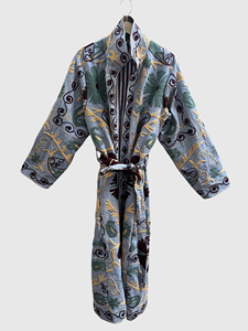 Veste longue élégante pour femmes grandes tailles, brodée de fleurs, manches longues, col montant, fermeture éclair, vêtements d'automne - Product Image 2