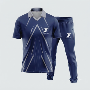 Uniforme de Cricket Personalizado con Nombre de Equipo, Sublimado, 100% Poliéster, Unisex, Cintura Elástica, Manga Corta, Cuello Camisero - Product Image 4
