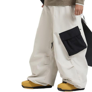 Men's <b>White</b> Harem Pants High Waist Waterproof Side Pockets Workwear Style Winter Wear - Product Image 5