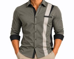 Chemise Homme Bordeaux Unie à Col Montant Manches Longues Boutons en Corne 100% Coton Respirante Infroissable Tricotée Écologique Printemps ODM - Product Image 2