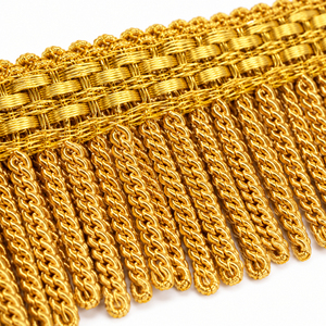 Ribete Decorativo de Alambre Dorado con Flecos, Borde Metálico Dorado para Diseño de Moda y Confección de Prendas - Product Image 6