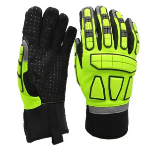 Guantes de Trabajo de Cuero y Goma de Alta Calidad, Resistentes a Cortes, Anti-Vibración, Anti-Impacto, para Soldadura, con Puño de Neopreno - Product Image 1