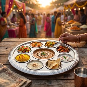 Anillos de Espejo de Satén Hechos a Mano de 36 cm, SS304, Thali Seccional de Nueve Secciones, Thali para Buffet Utsav, Decoración para Mesa de Fiesta, Decoraciones para Mesa - Product Image 2