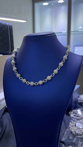 Lab Grown Diamond Beaded Link <b>Chain</b> Necklace <b>Iced</b> <b>Out</b> Luxury Hip Hop Statement Necklace Unisex Jewelry Gift Accessory - Product Image 2