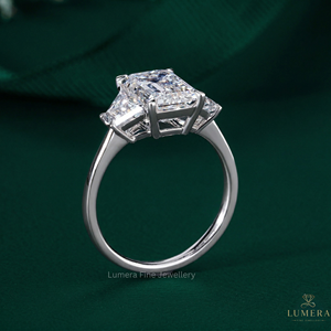 Elegante Anillo de Compromiso con Diamante Baguette Cultivado en Laboratorio, Calidad D VS1, Joyería Fina de Lujo, Moderno, Minimalista, Unisex, Anillo Nupcial para Ocasiones Especiales - Product Image 2