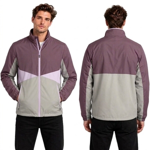 Chevron Arrow Striped Windbreaker Jackets Durable Wind Resistant Regular Sleeve Foldover Collar Exercise Athletic <b>Vests</b> - Product Image 1
