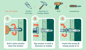 Kit para colgar en la pared de 270 piezas con <span class=keywords><strong>5</strong></span> tamaños de anclajes y tornillos para paneles de yeso-Reemplazo de clavos para colgar imágenes para decoración de hogar/Oficina - Product Image 6