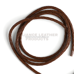 Cordón Trenzado de Cuero Vacuno de 3 mm, Color Marrón Brillante, Acabado Natural, para la Elaboración de Joyas y Suministros de Artesanía, Estándar de la Industria - Product Image 2