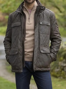 <b>Mens</b> Rusland Dark Brown <b>Leather</b> <b>Jacket</b> - Product Image 1