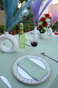 High Quality Handmade Modern Linen <b>Square</b> Customizable Eco-Friendly Washable Durable Solid Pattern Soft Textured <b>Tablecloth</b> - Product Image 4