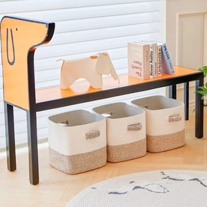 Cesta de macramé de doble tono de alta gama para un elegante organizador de almacenamiento en el hogar, para baño, cocina, dormitorio y decoración interior premium. - Product Image 2